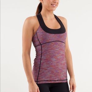 Lululemon Black/pink multi Scoop Neck Tank Size 4